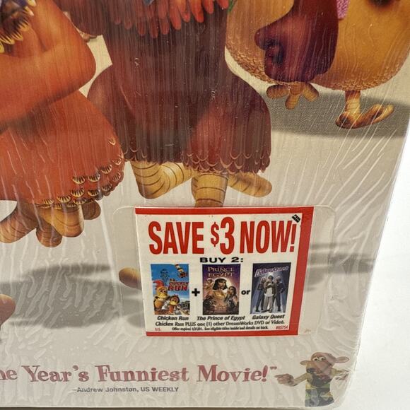 New Sealed! Chicken Run VHS 2000 Video Tape DreamWorks Original Movie Clamshell - Picture 2 of 9